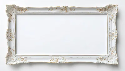 Ornate White And Gold Baroque Style Picture Frame