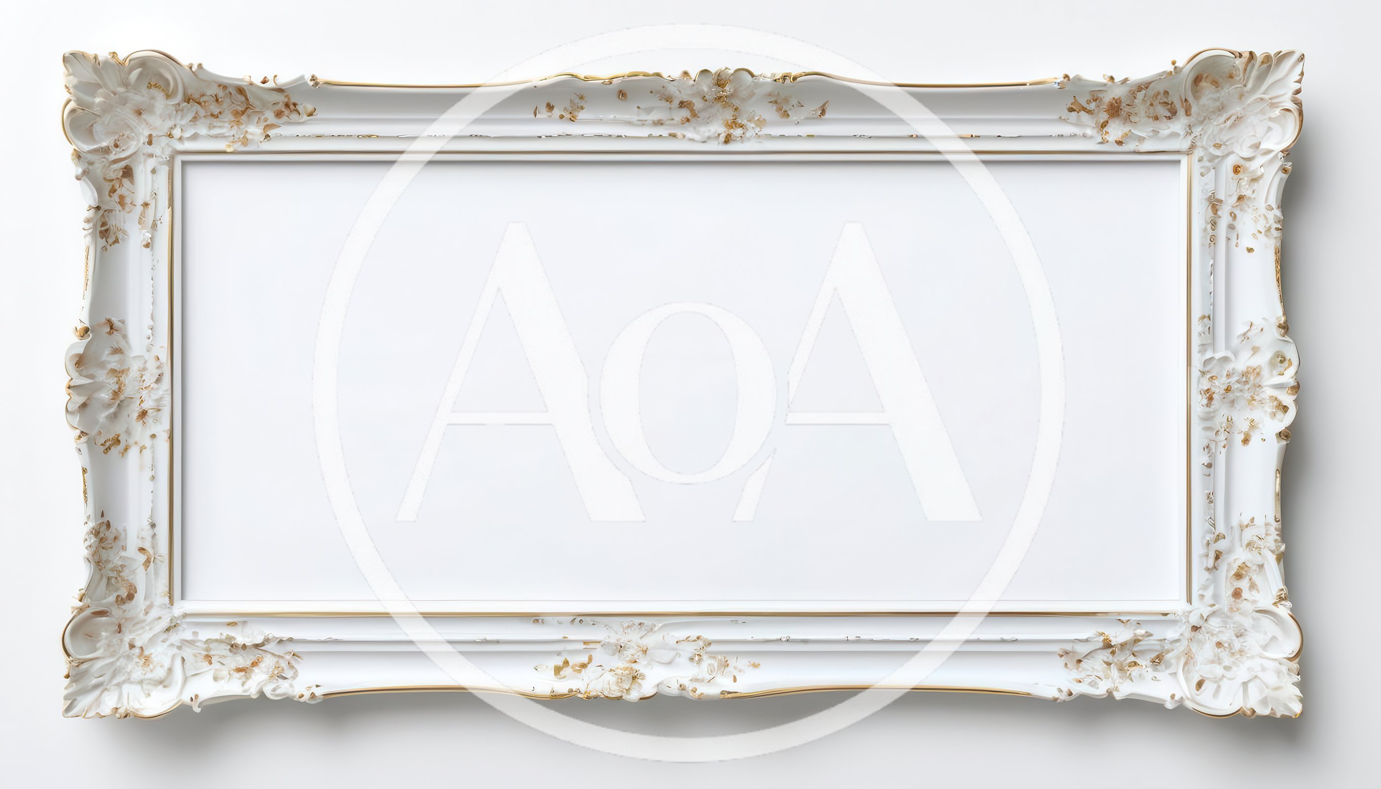 Ornate White And Gold Baroque Style Picture Frame