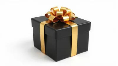 Black Gift Box With Gold Ribbon