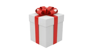 White Gift Box With Red Ribbon Bow