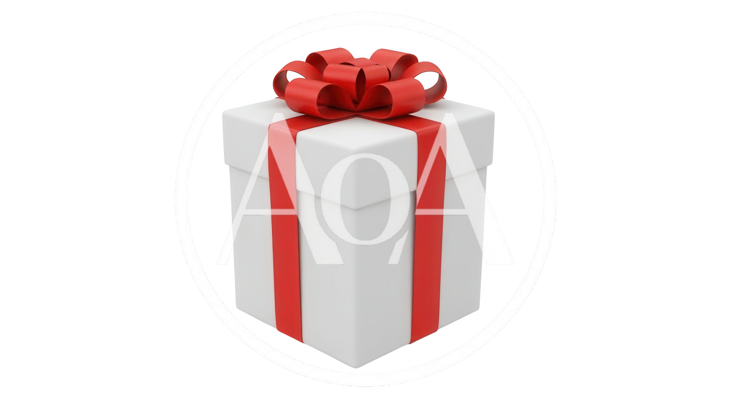 White Gift Box With Red Ribbon Bow