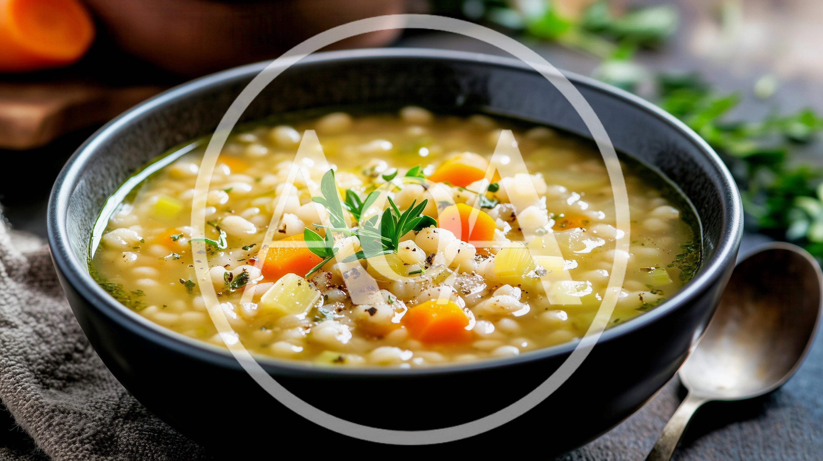 Bowl Of Hearty Vegetable Barley Soup