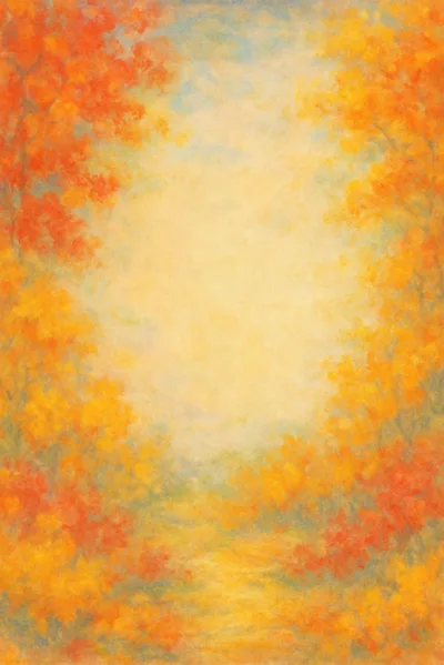Abstract Autumn Forest Background With Warm Golden Light
