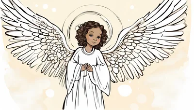 Illustration Of A Young Angel With Curly Hair