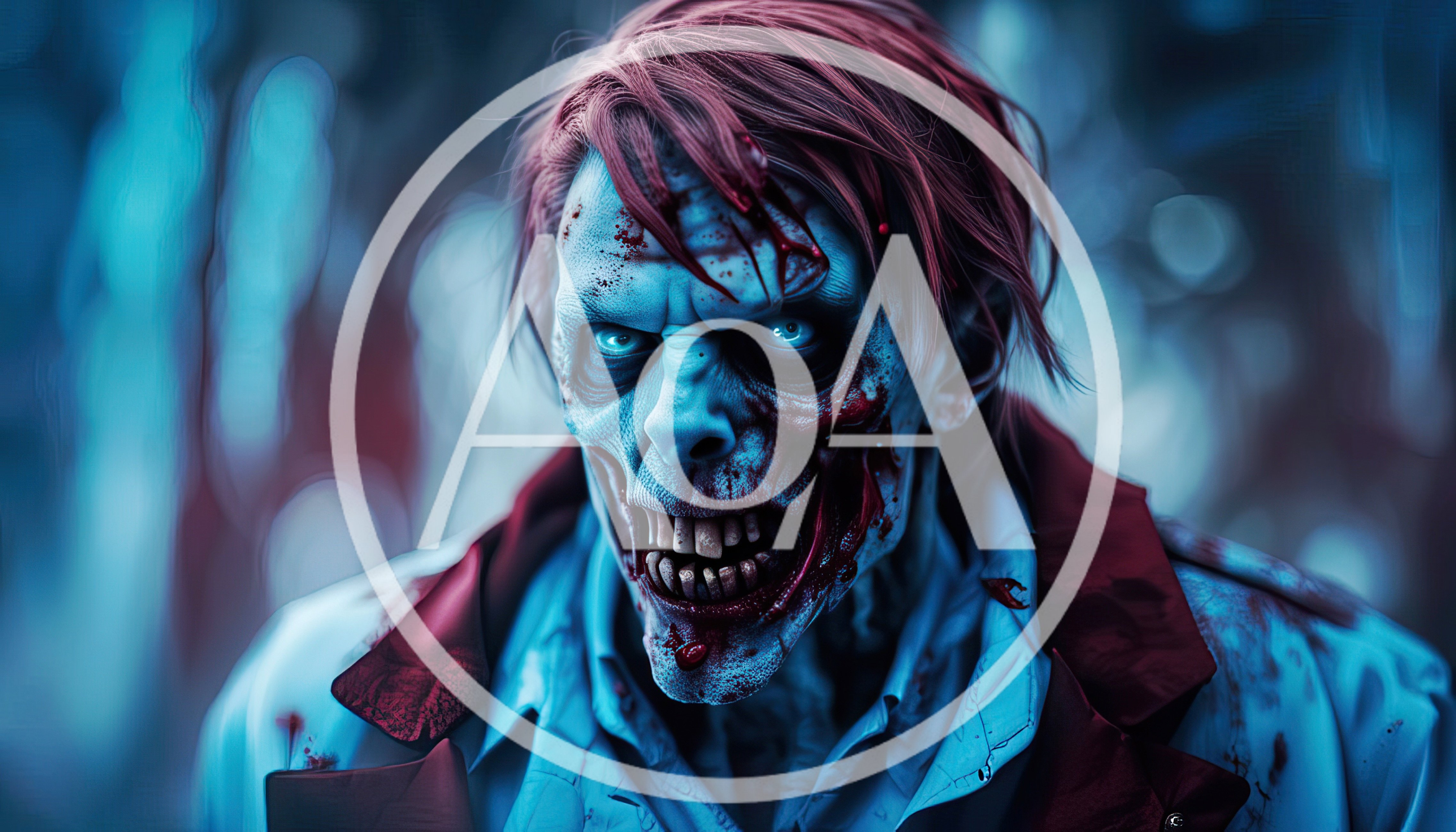 Close Up Portrait Of A Terrifying Zombie
