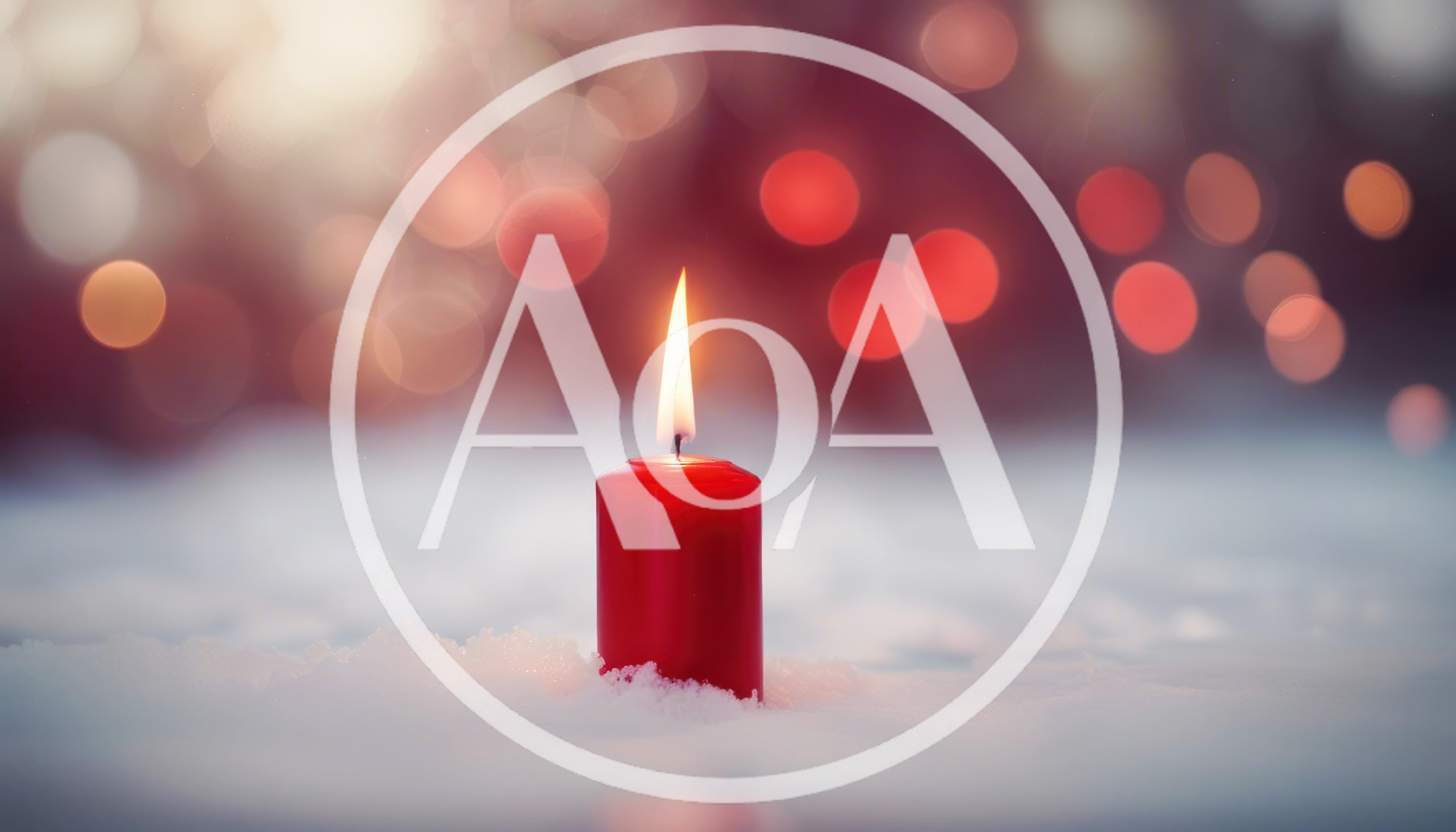 Red Christmas Candle Burning In The Snow