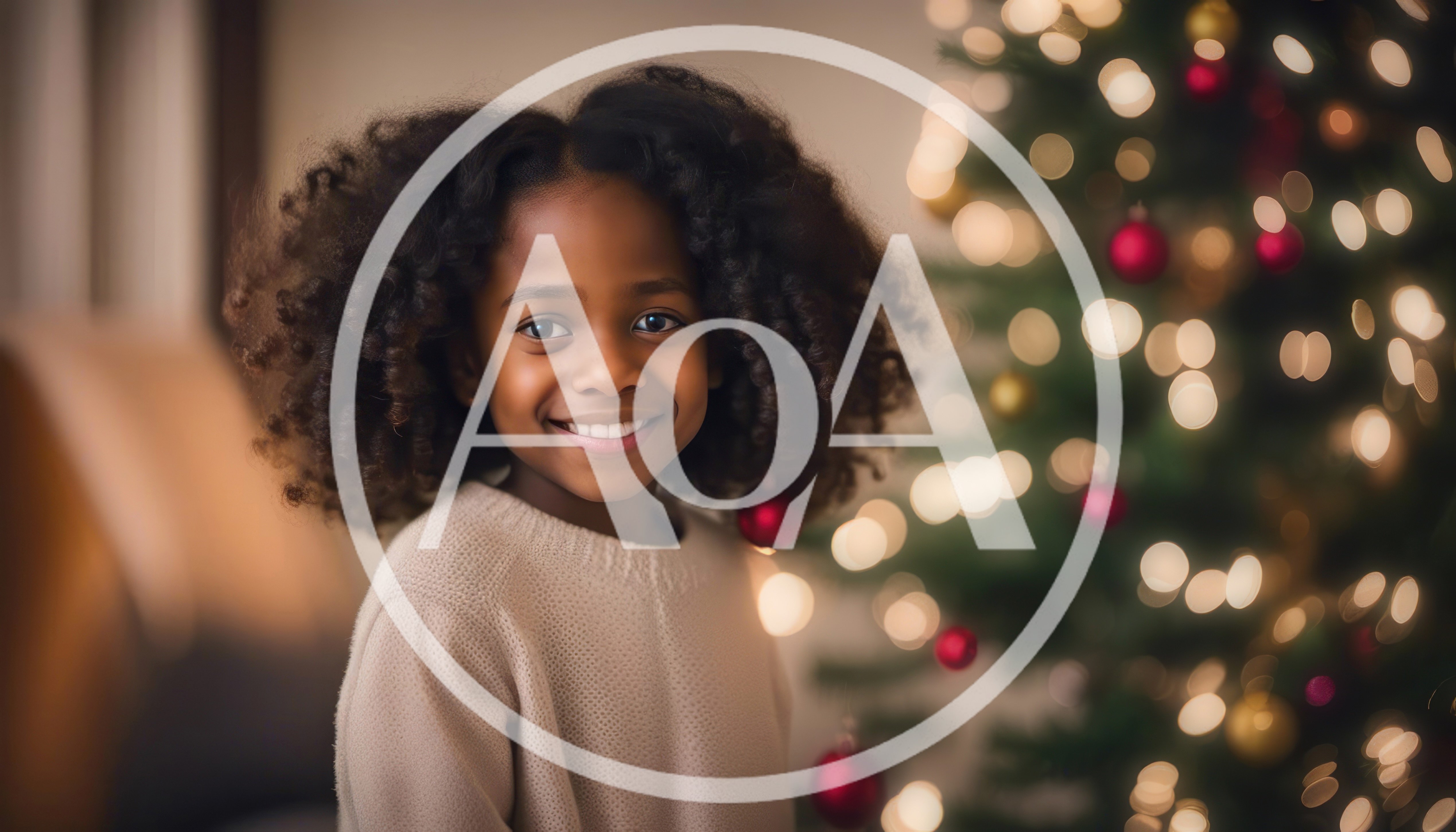Portrait of a Smiling Young Girl at Christmas