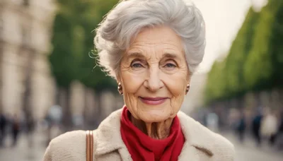 Portrait Of An Elegant Elderly Woman Outdoors