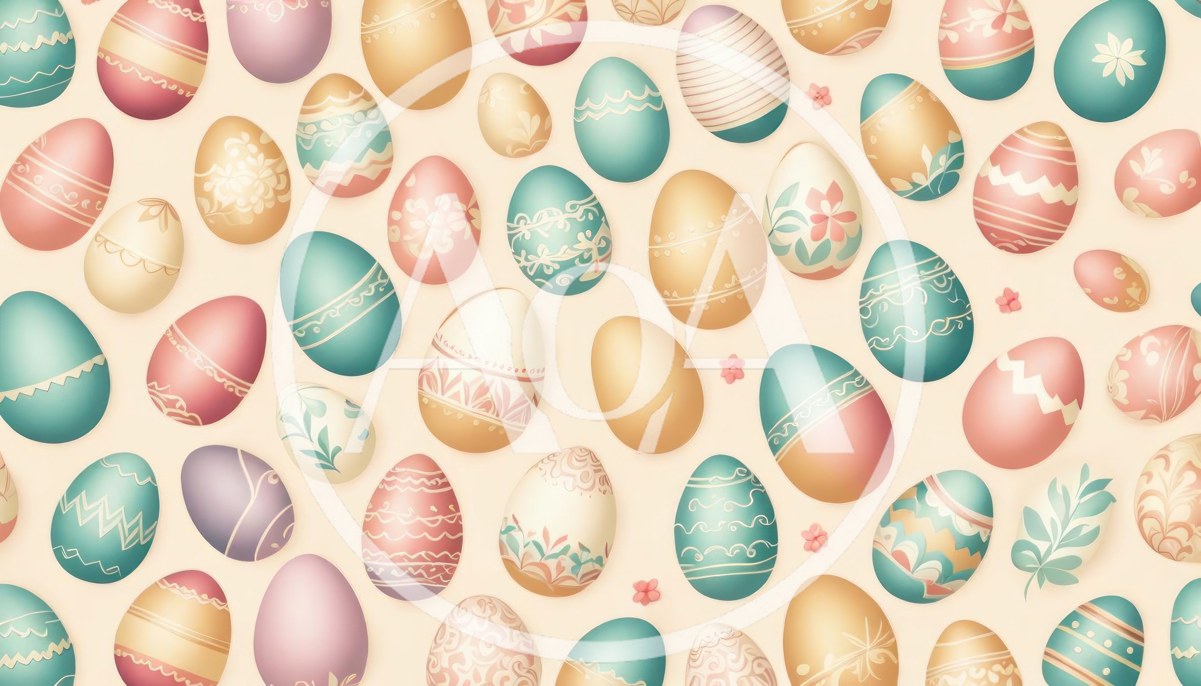 Easter Eggs Pattern Background