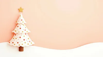 Minimalist 3D Paper Christmas Tree Illustration