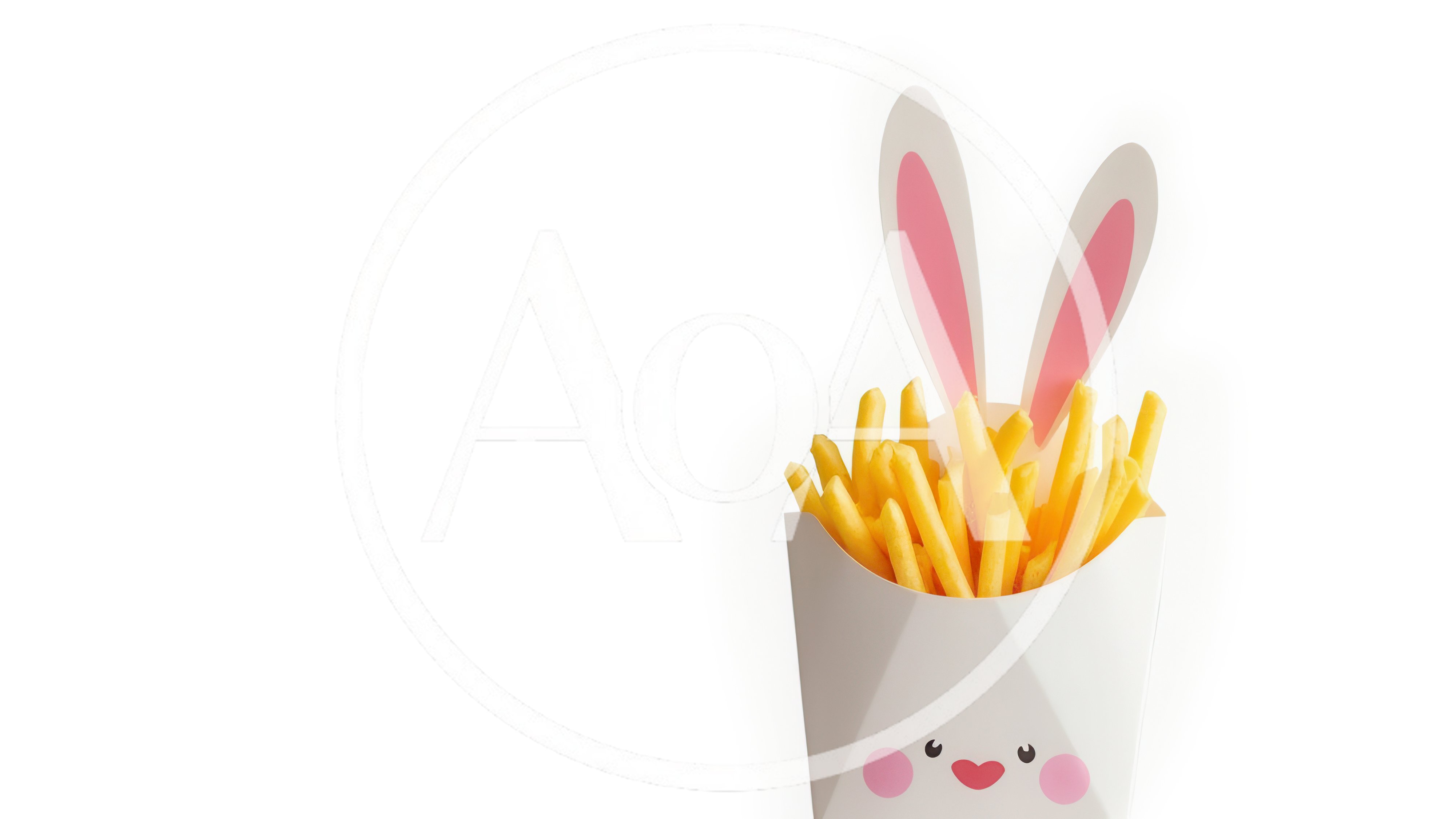 French Fries In A Cute Bunny Themed Container