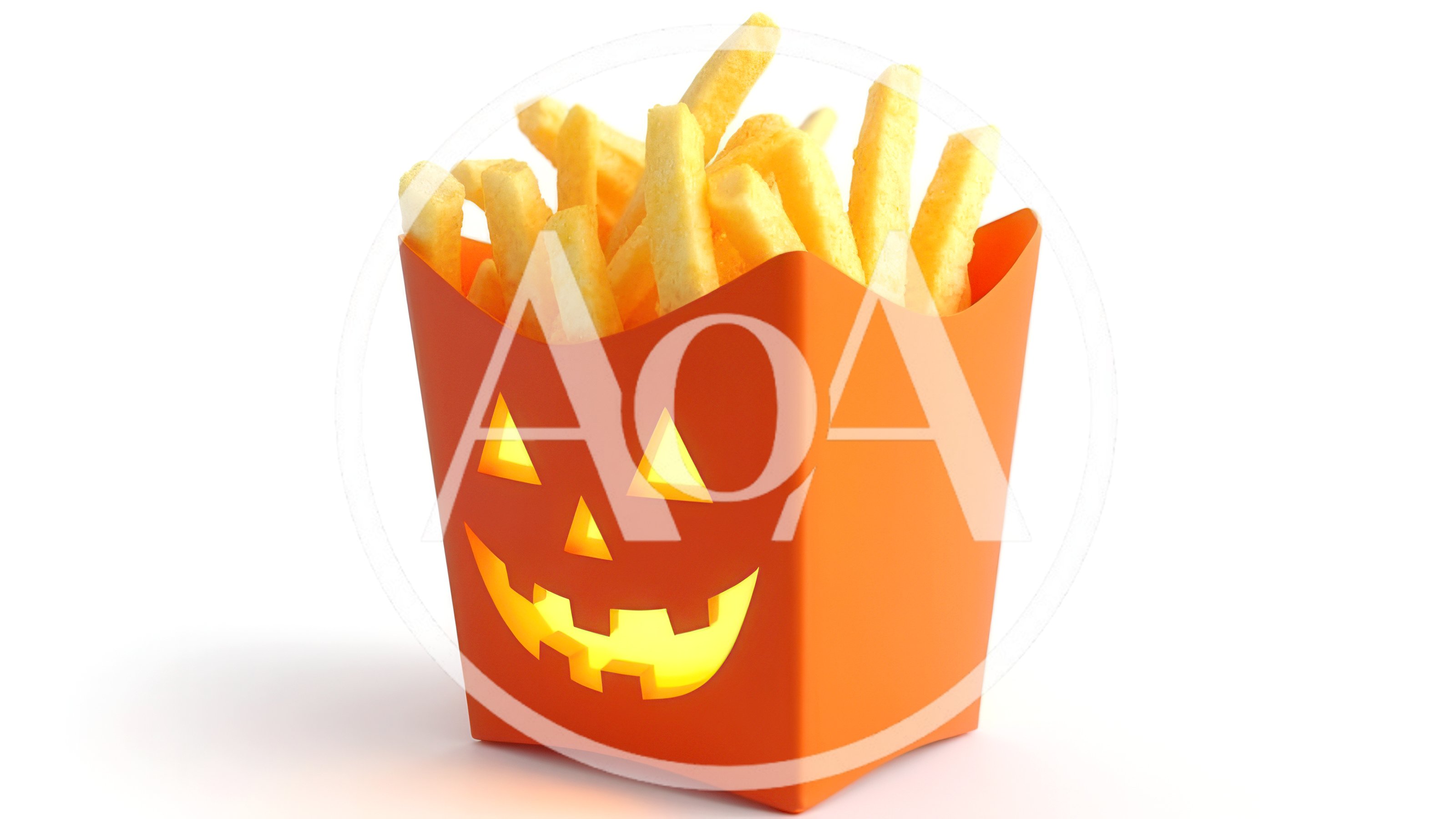 Halloween French Fries In Jack O Lantern Container