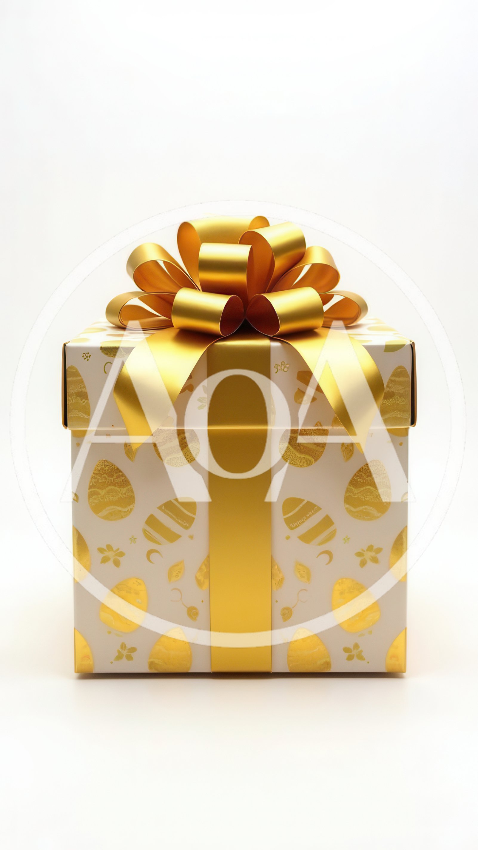 Golden Easter Egg Gift Box With Ribbon
