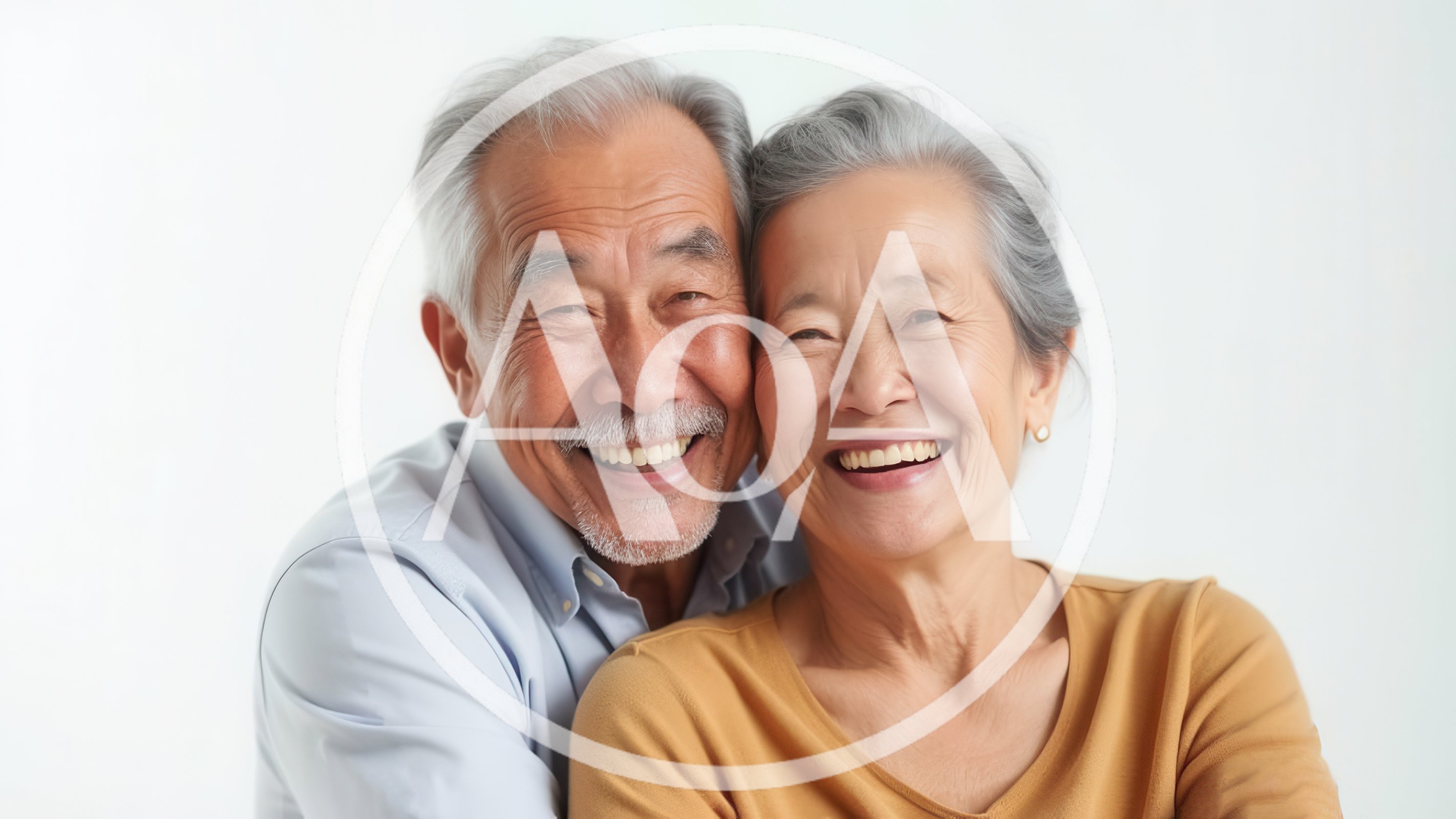 Happy Senior Asian Couple Smiling Together
