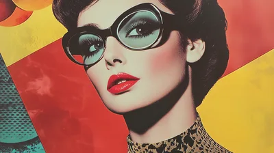 Pop Art Style Portrait Of A Stylish Woman