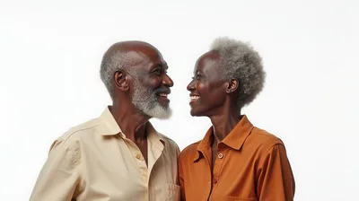 Happy Senior African American Couple Looking At Each Other