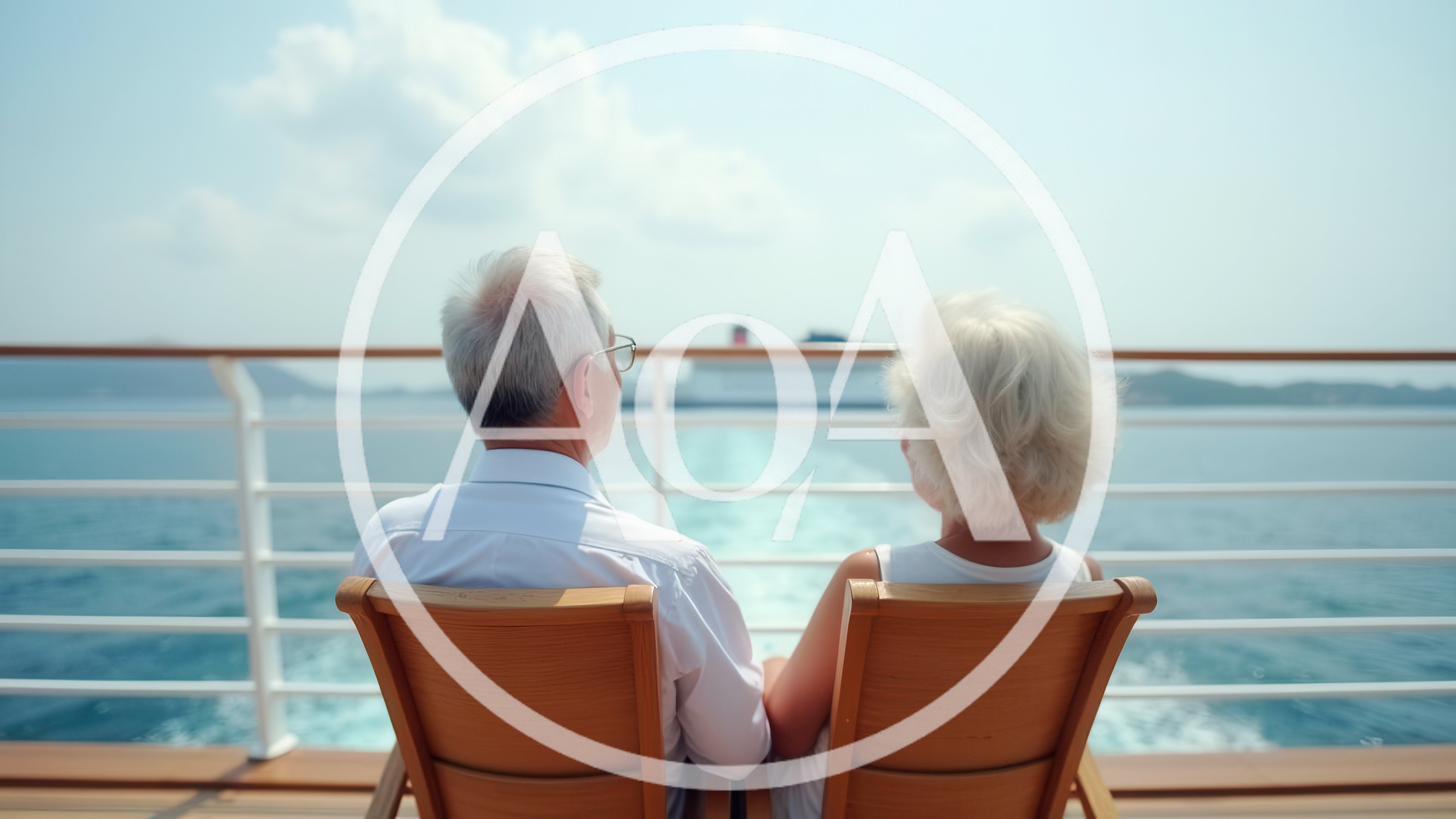 Senior Couple Relaxing on Cruise Ship Deck