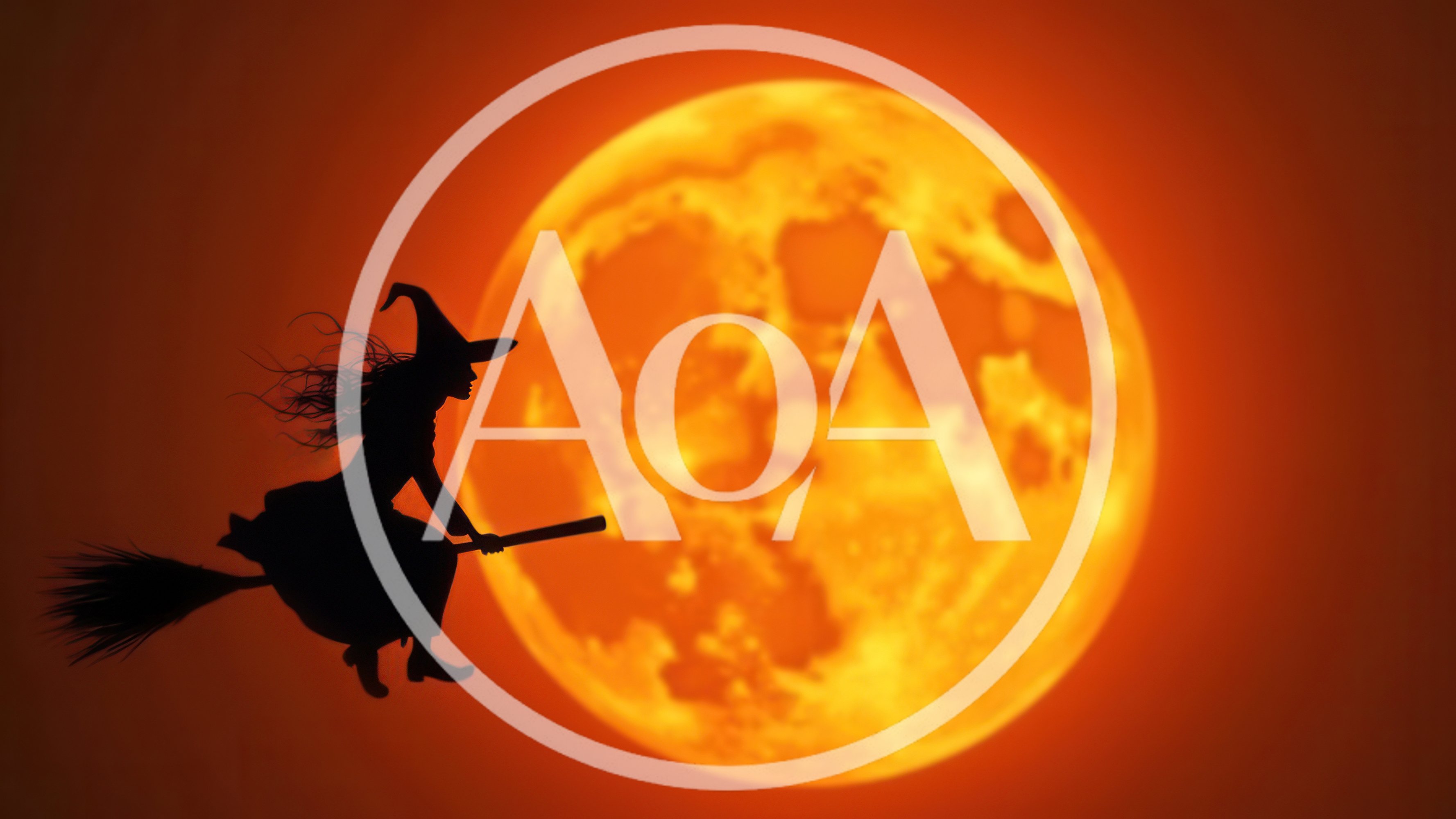 Silhouette Of A Witch Flying On A Broomstick