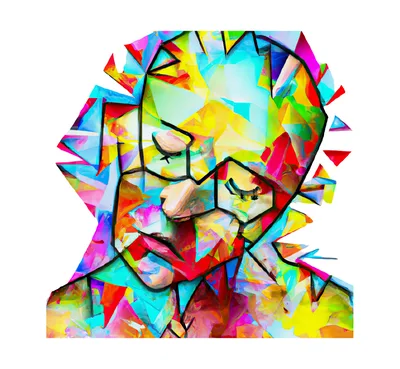 Abstract Geometric Portrait Of A Man