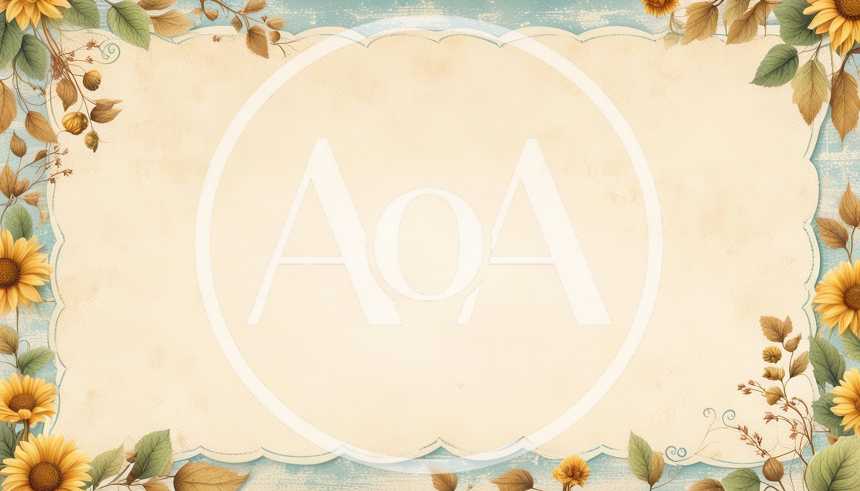 Vintage Sunflower Border Frame With Rustic Paper Texture