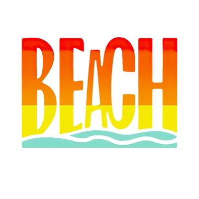 Beach Typography Design With Sunset Gradient Colors