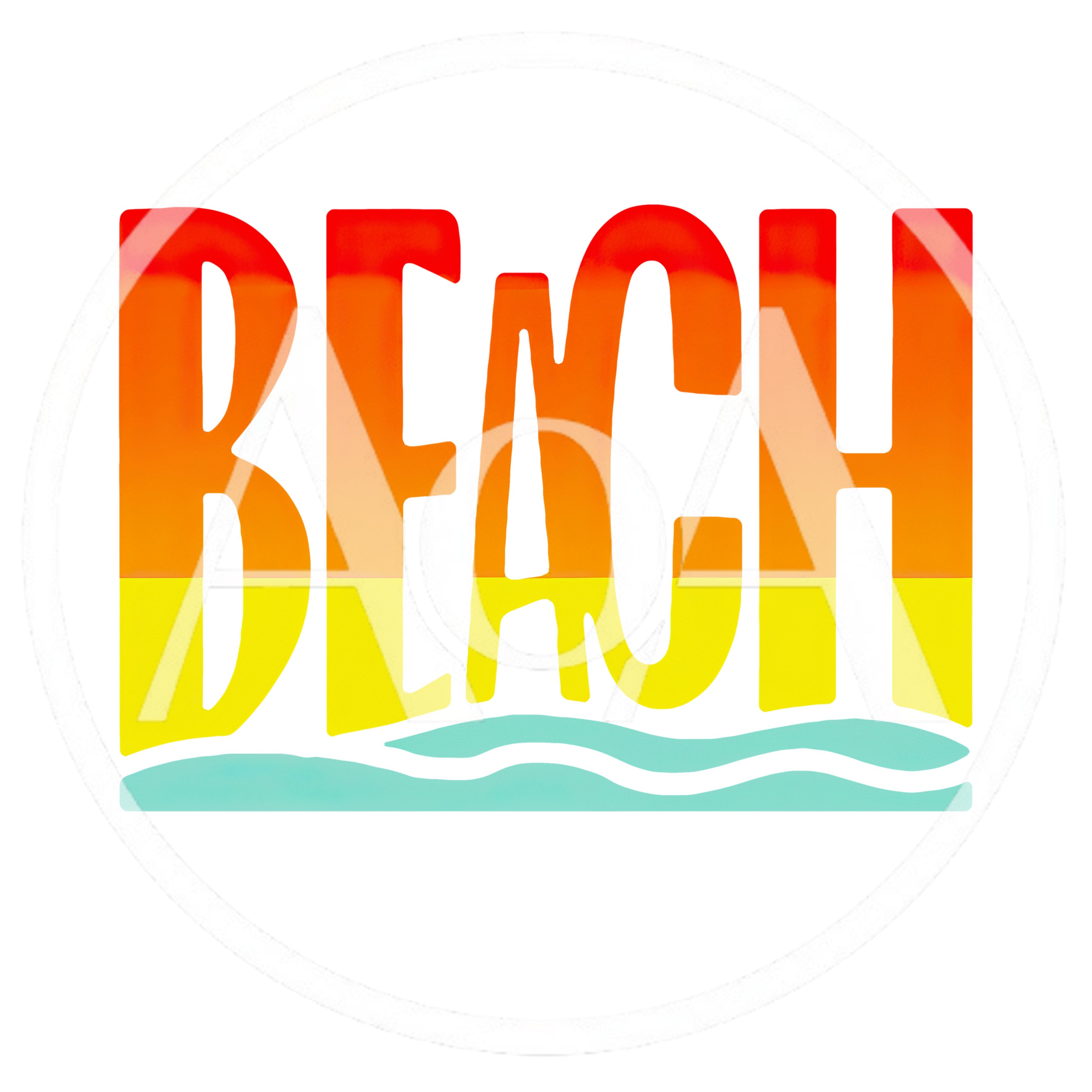 Beach Typography Design With Sunset Gradient Colors