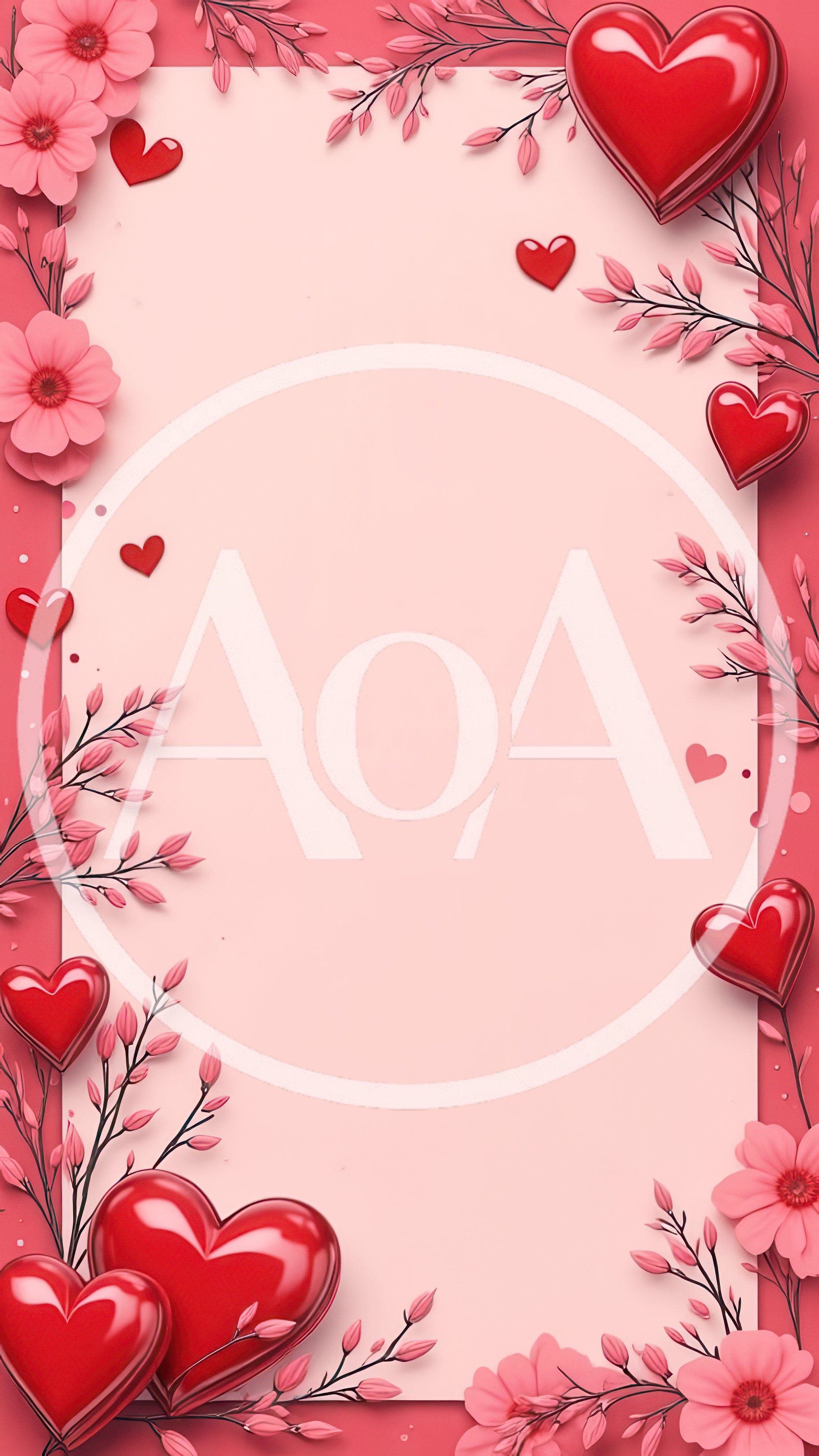 Valentine Day Background With Red Hearts And Flowers