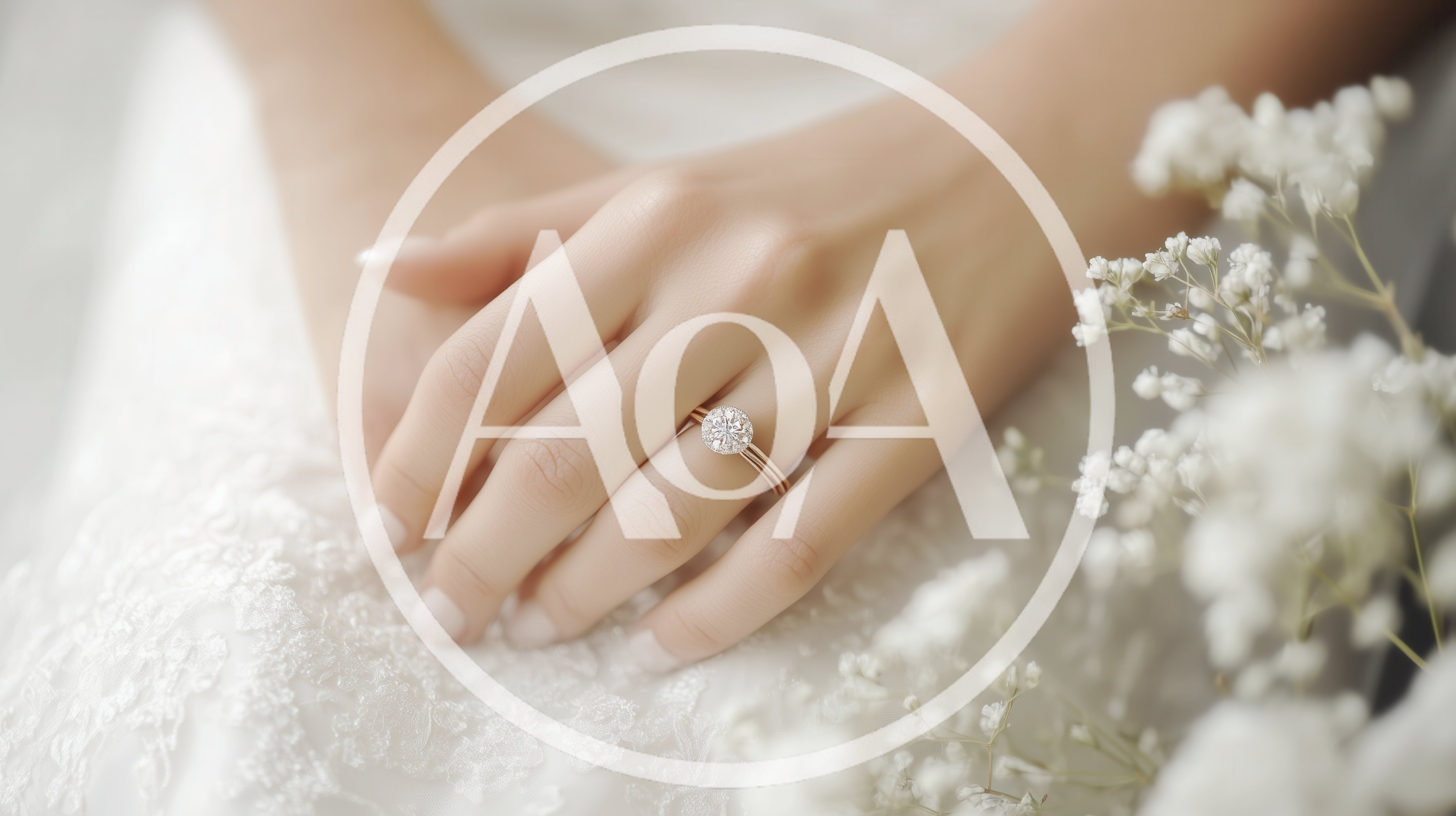 Close Up Of A Bride Wearing A Diamond Ring