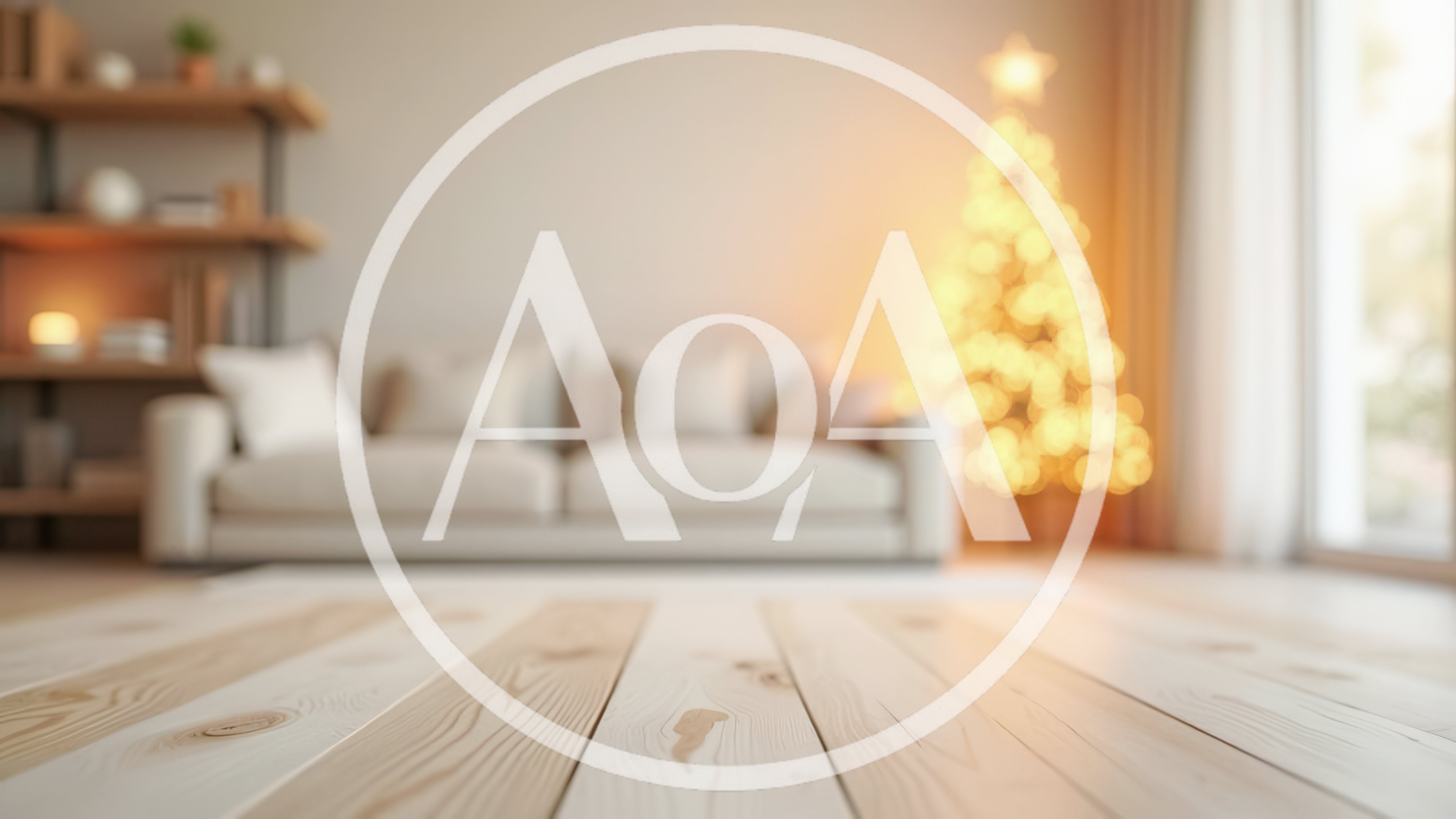 Blurred Living Room Interior With Christmas Tree