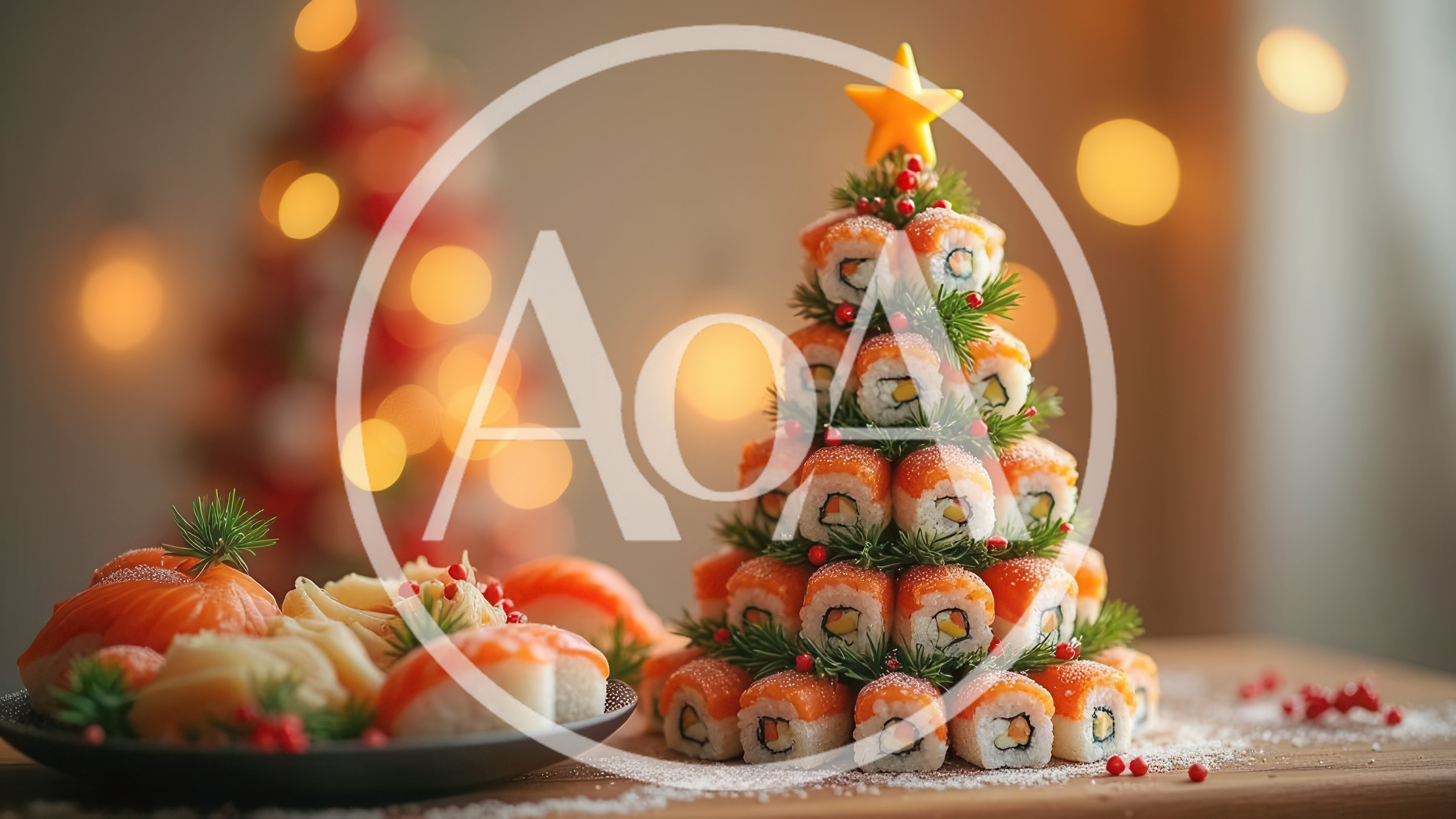 Sushi Christmas Tree Appetizer Display