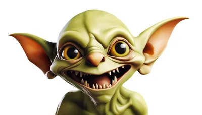 3D Rendered Green Goblin Character Portrait