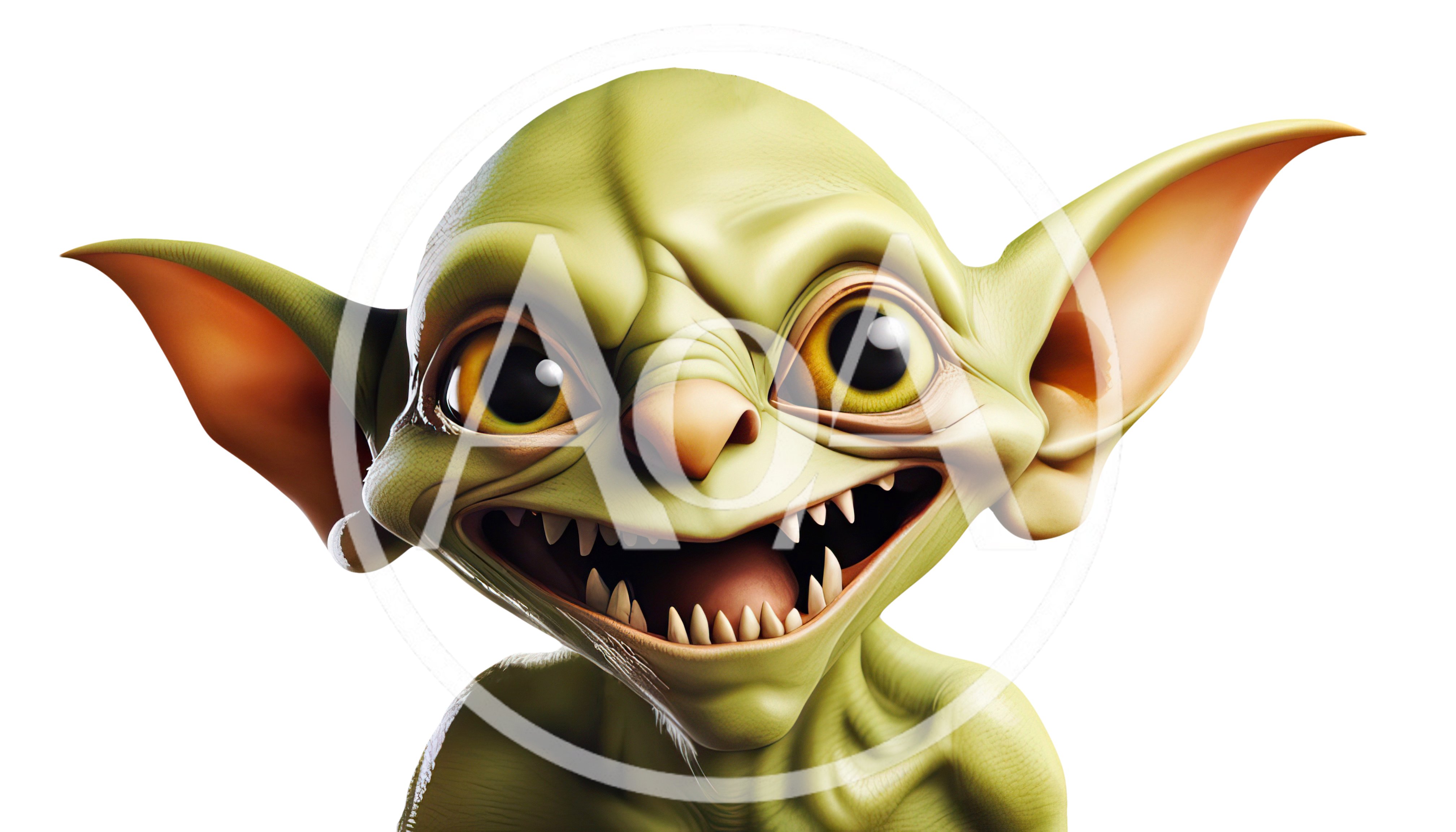 3D Rendered Green Goblin Character Portrait