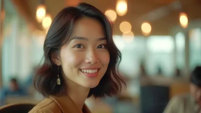 Portrait Of A Smiling Young Asian Woman