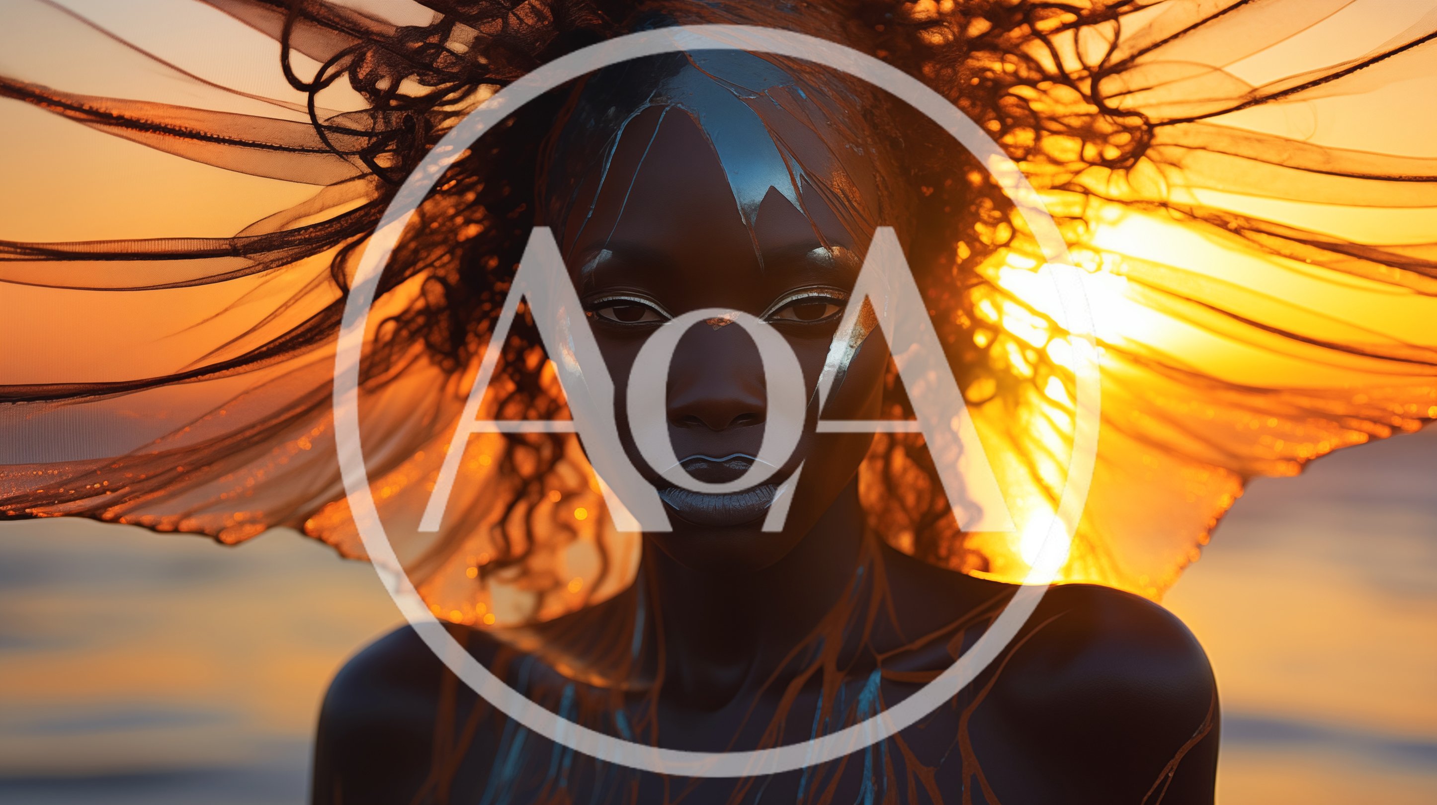 Portrait Of A Woman With Metallic Body Paint