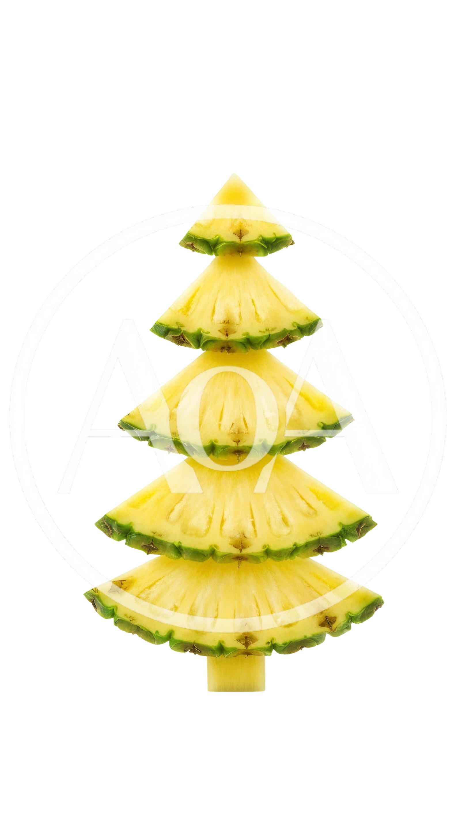 Pineapple Slices Arranged As A Christmas Tree