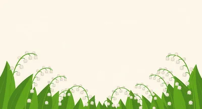 Lily Of The Valley Floral Border Illustration