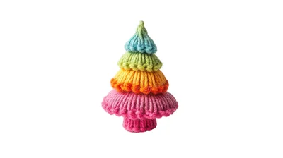 Handmade Knitted Colorful Christmas Tree Ornament
