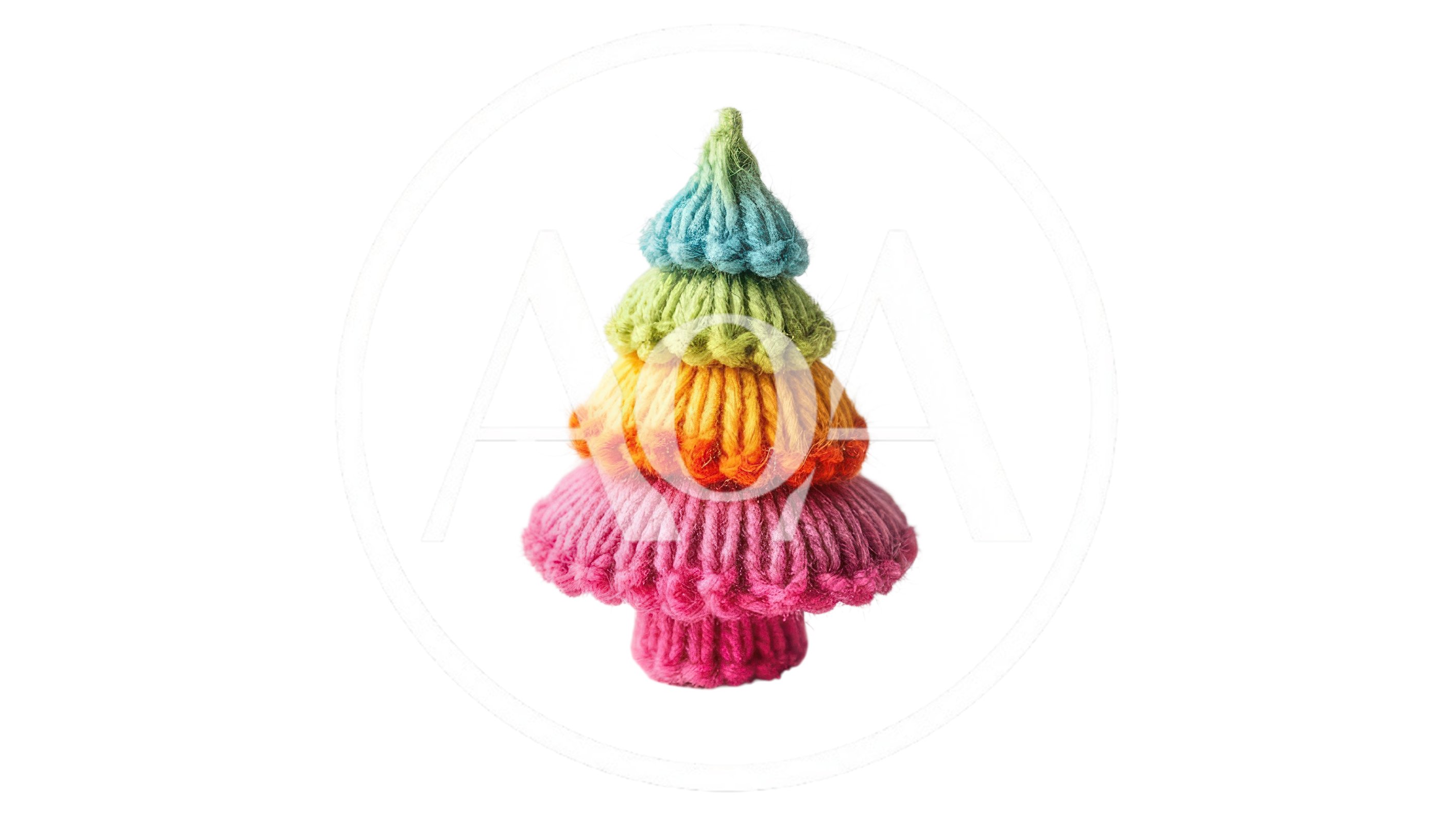 Handmade Knitted Colorful Christmas Tree Ornament