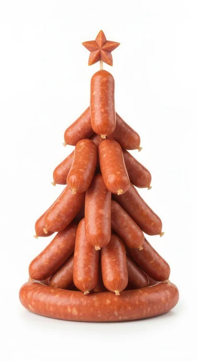 Christmas Tree Made Of Sausages