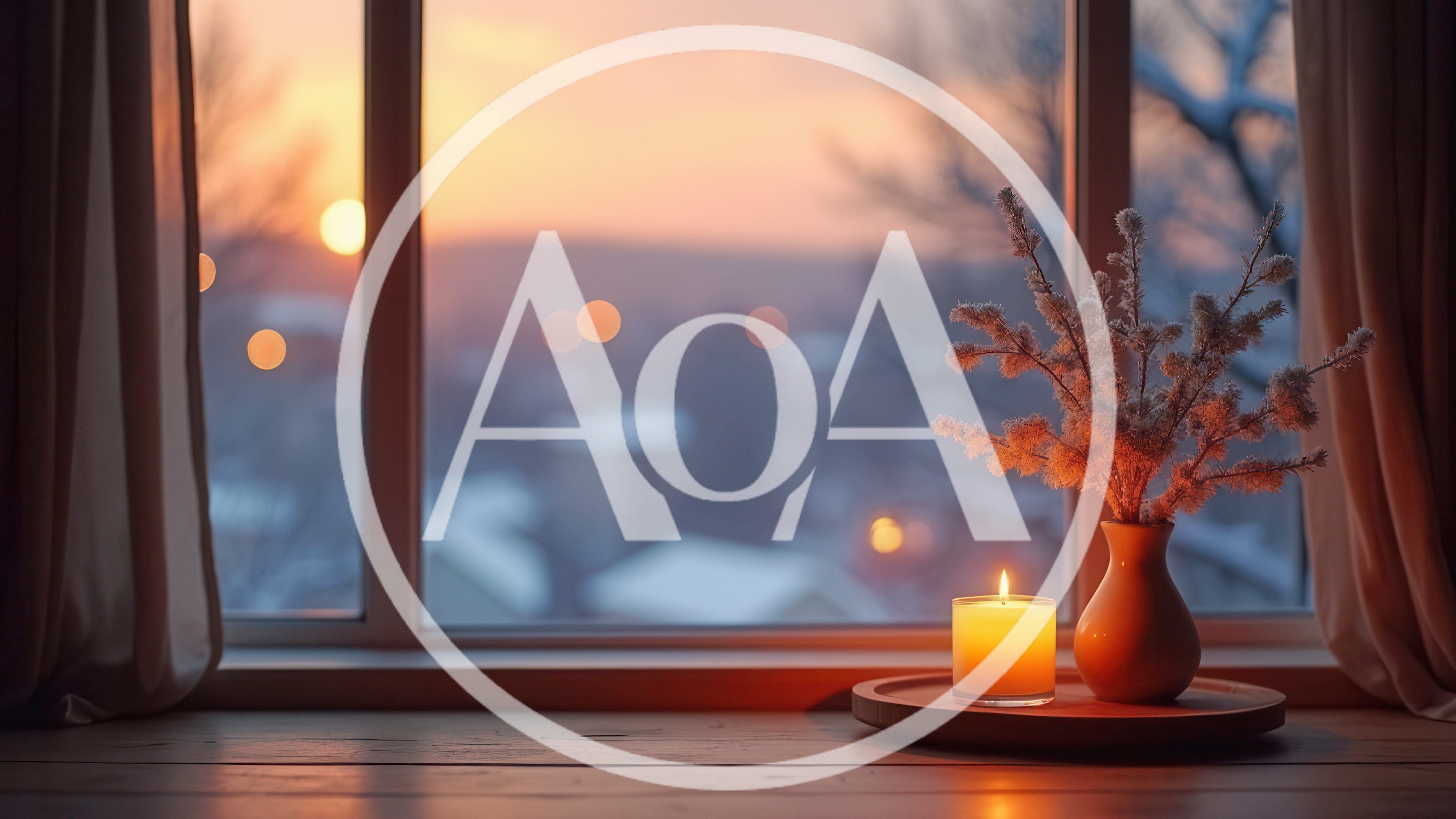 Cozy Winter Window Sill With Candle And Dried Flowers