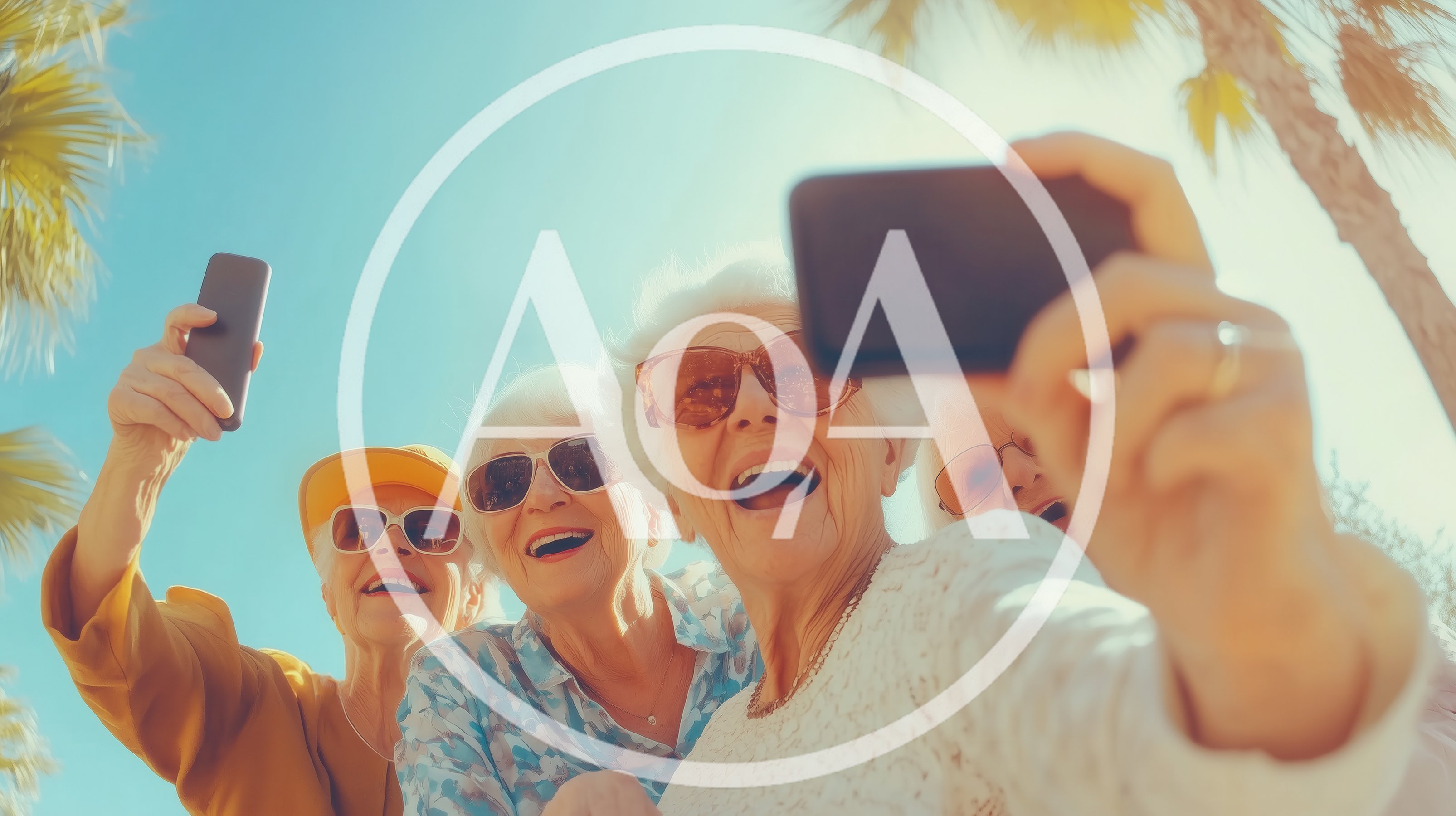 Group of Happy Senior Women Taking a Selfie