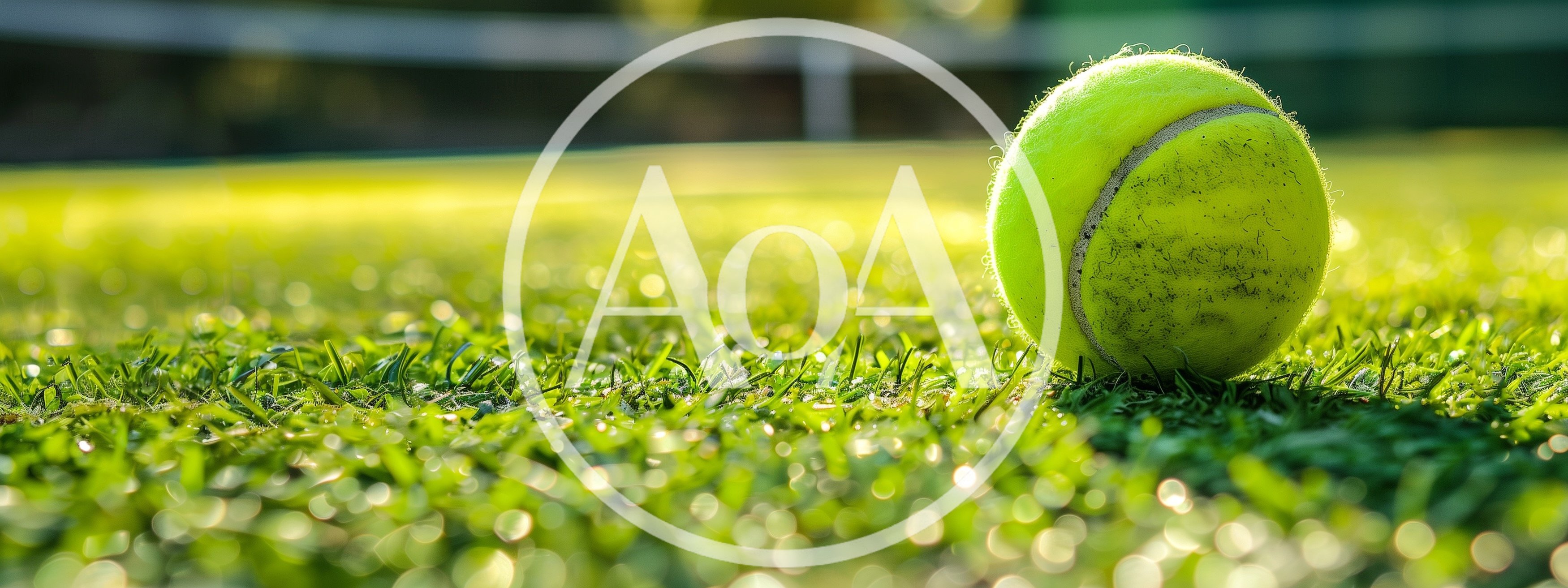Tennis Ball Resting On A Lush Green Grass Court