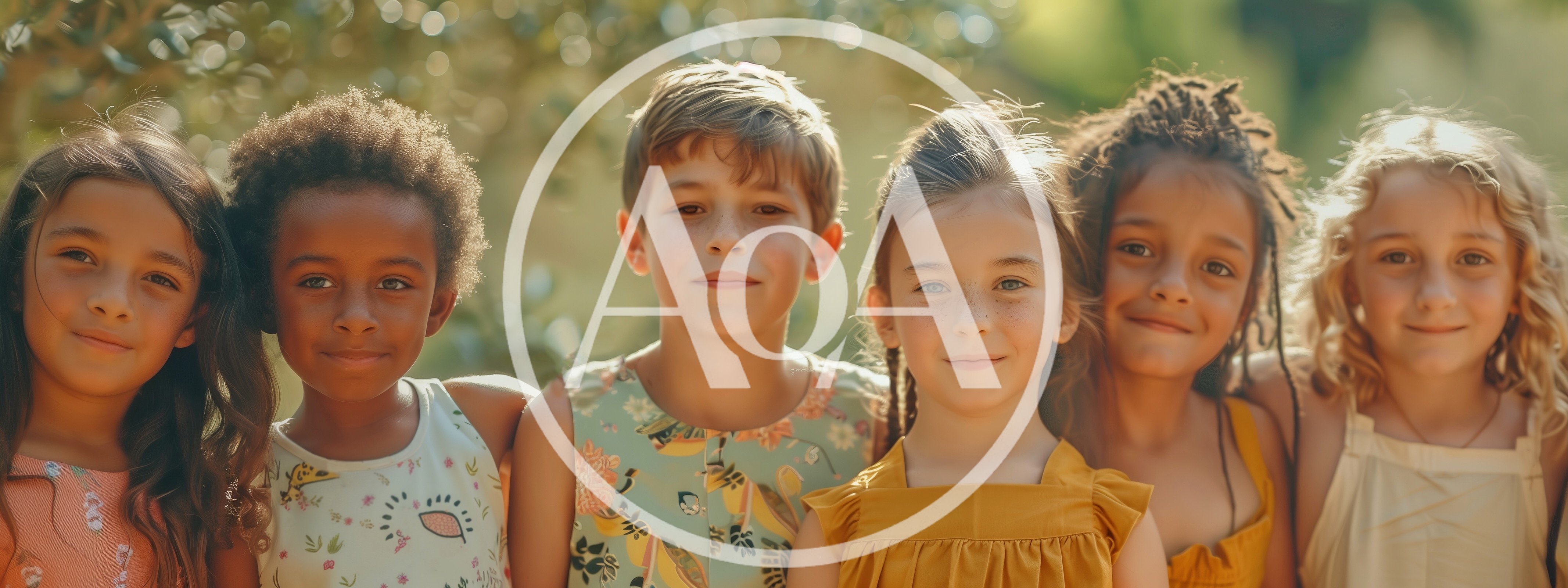 Diverse Group Of Children Standing Together Outdoors