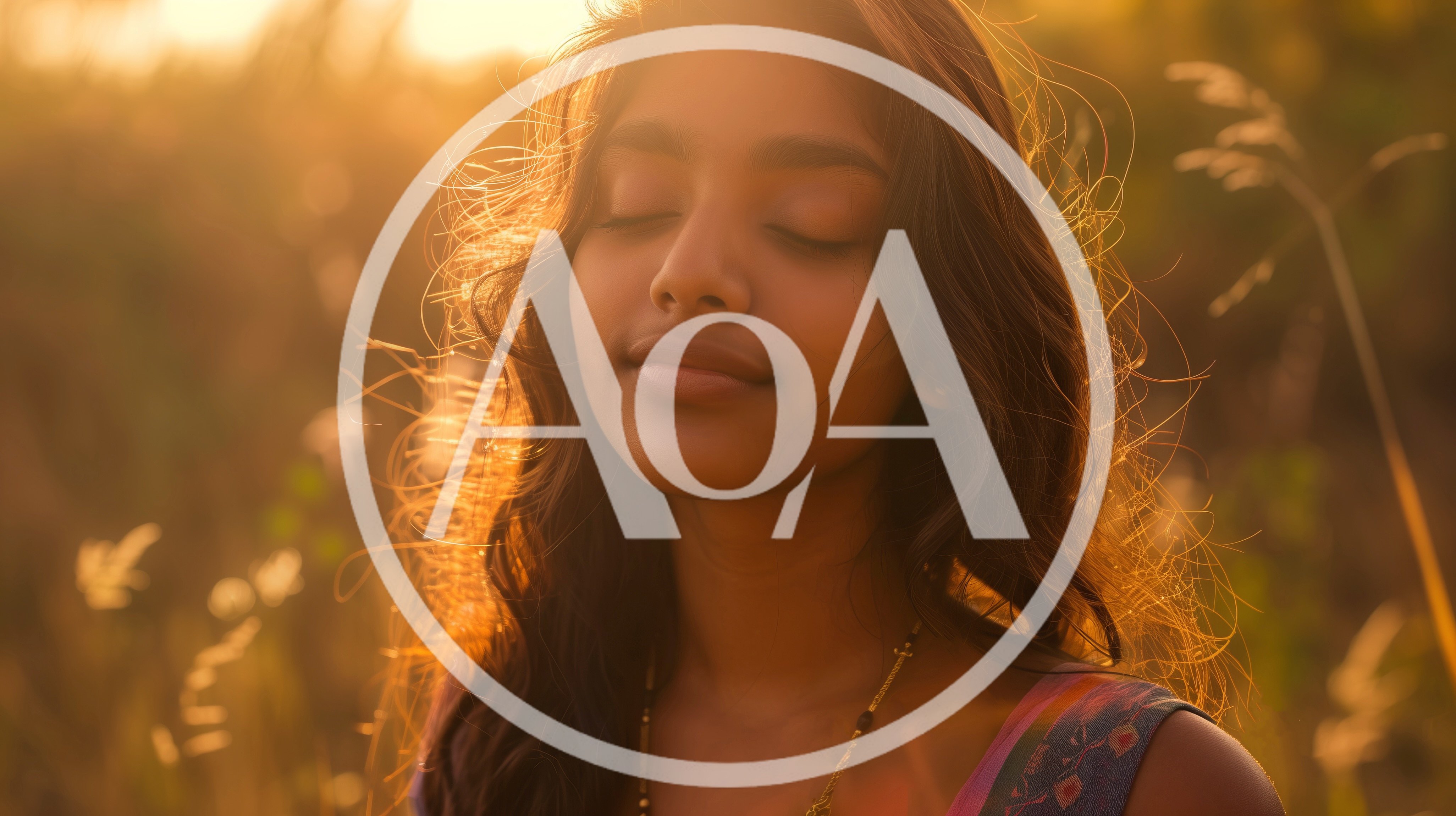 Young Woman Meditating Outdoors During Golden Hour