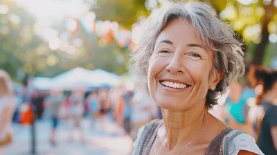 Portrait Of A Smiling Mature Woman Outdoors