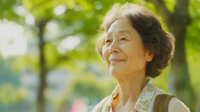 Portrait Of A Smiling Senior Woman Outdoors