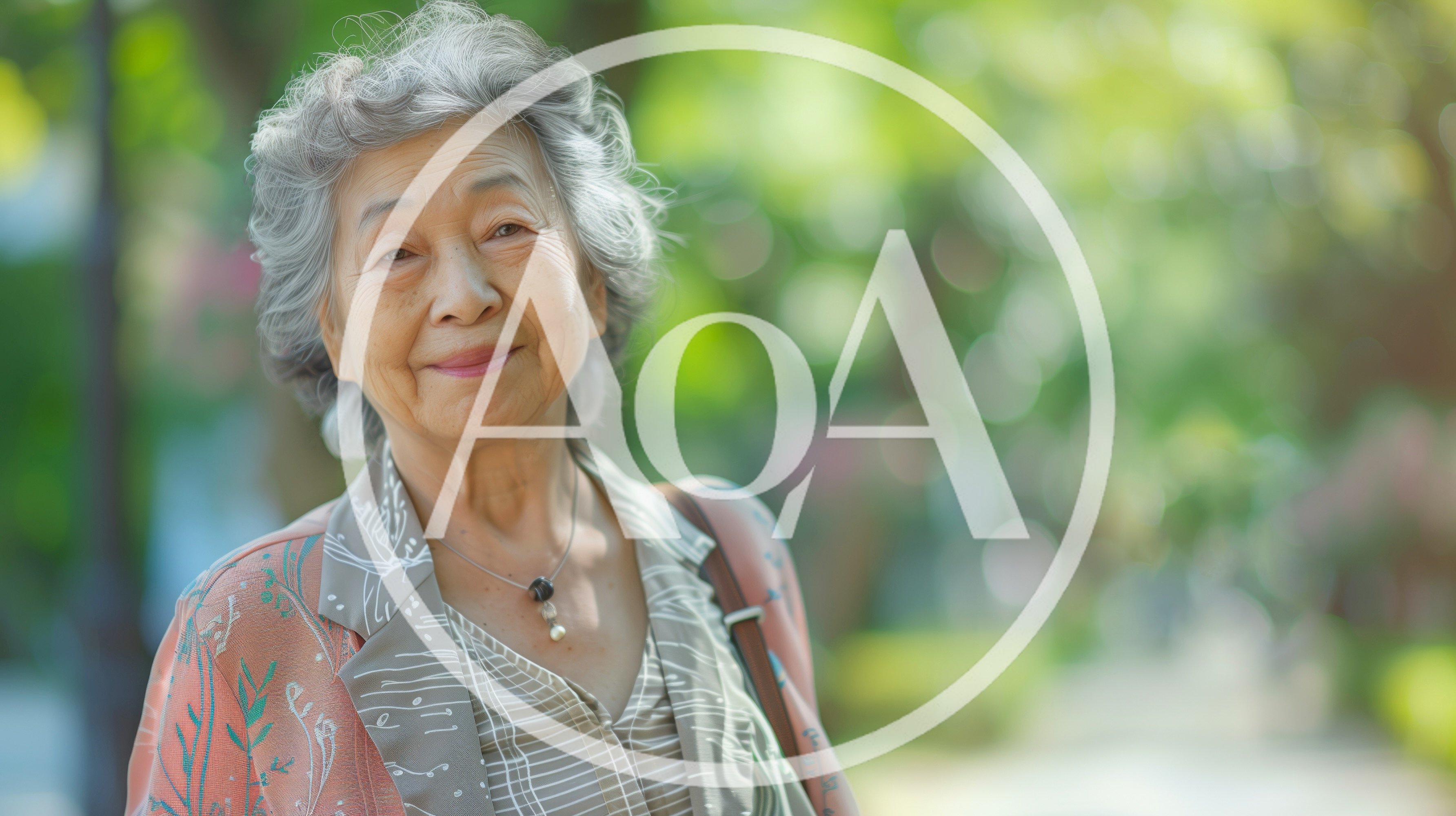 Portrait Of A Smiling Elderly Asian Woman Outdoors
