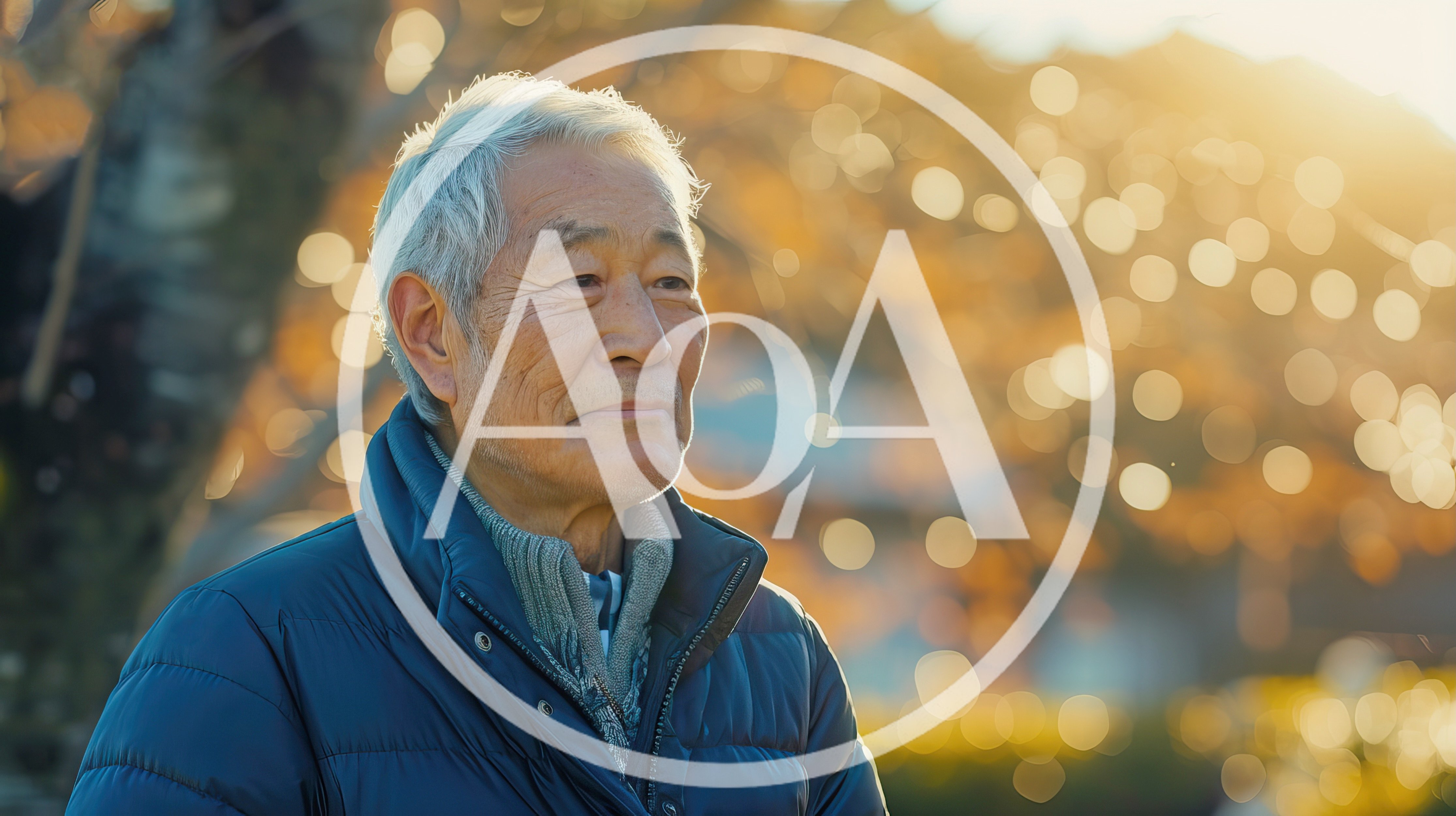 Portrait Of An Elderly Japanese Man Outdoors