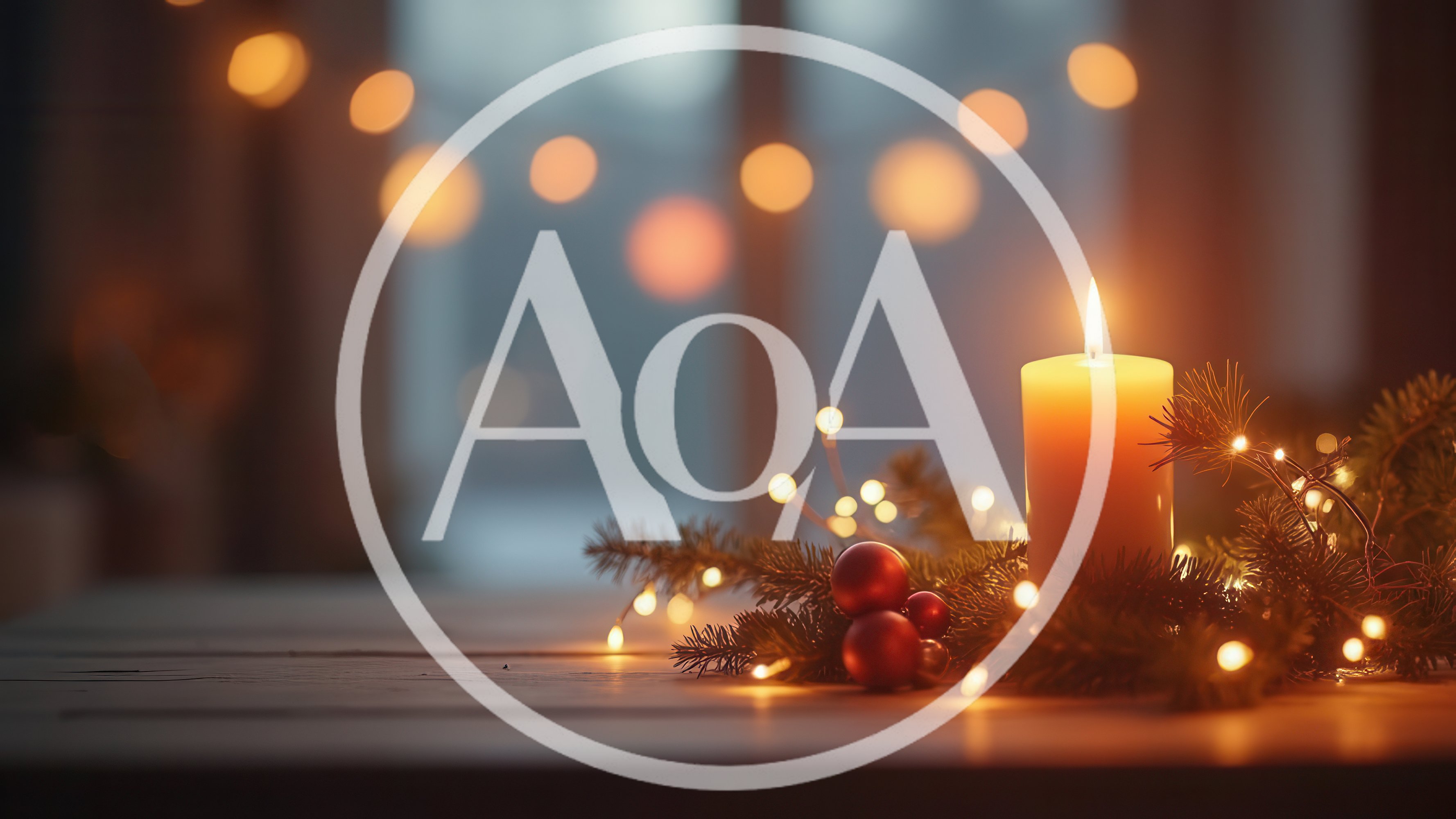 Christmas Candle With Pine Branches And Ornaments