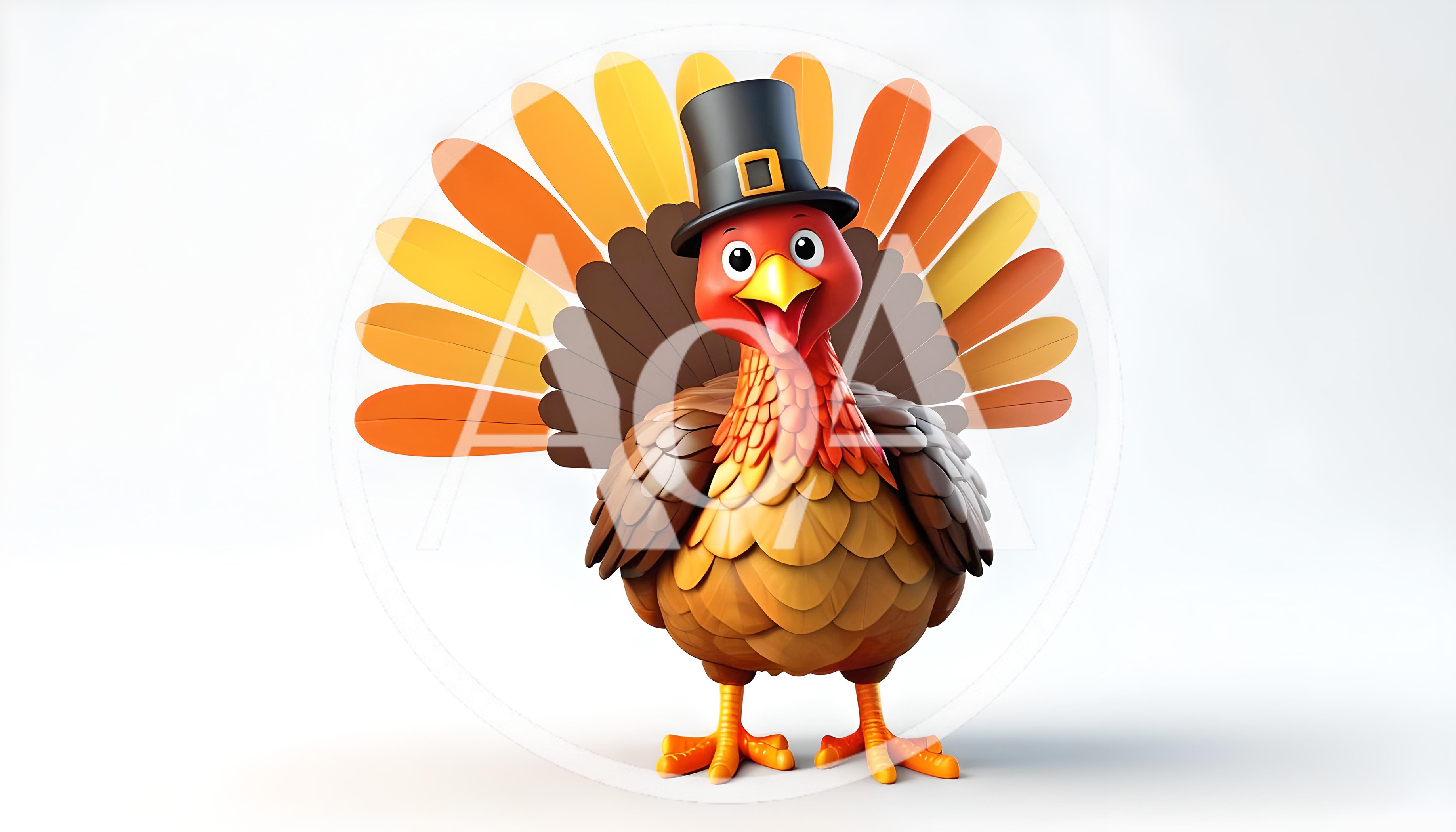 Cartoon Thanksgiving Turkey Wearing A Pilgrim Hat